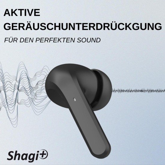 TWS In-Ear Headset Shagi+ with ANC & Charging Case Wireless Charging, Controllable via APP, black TWS In-Ear Headset Shagi+ with ANC & Charging Case Wireless Charging, Controllable via APP, black