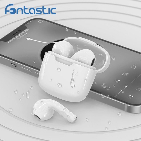 Fontastic TWS In-Ear Headset Pero, HD Sound white Touch Control, Handsfree, Auto Pairing, Ergonomic