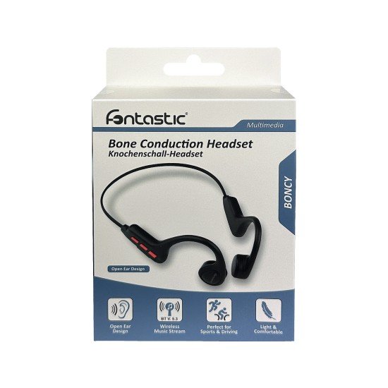 Sport Bone Conduction Headphone "Boncy" black/red Ultra Light, IPX5 Waterproof, 8h Play Time