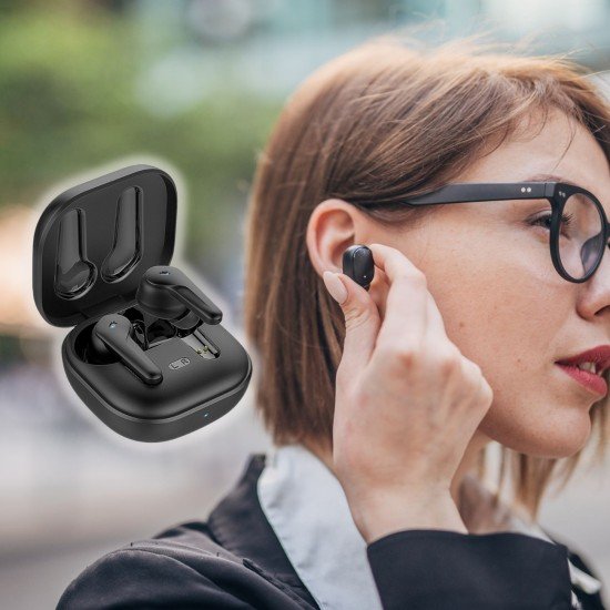 TWS In-Ear Headset "Cero" ANC digital ENC black Touch control, Type-C fast charging, Hall-Sensor TWS In-Ear Headset "Cero" ANC digital ENC black Touch control, Type-C fast charging, Hall-Sensor