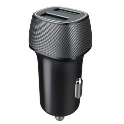 Kfz-Ladeadapter "Picco" 12Watt schwarz 2x USB-A Anschlüsse 5V/2.4A , Gehäuse Carbon-Optik Kfz-Ladeadapter "Picco" 12Watt schwarz 2x USB-A Anschlüsse 5V/2.4A , Gehäuse Carbon-Optik
