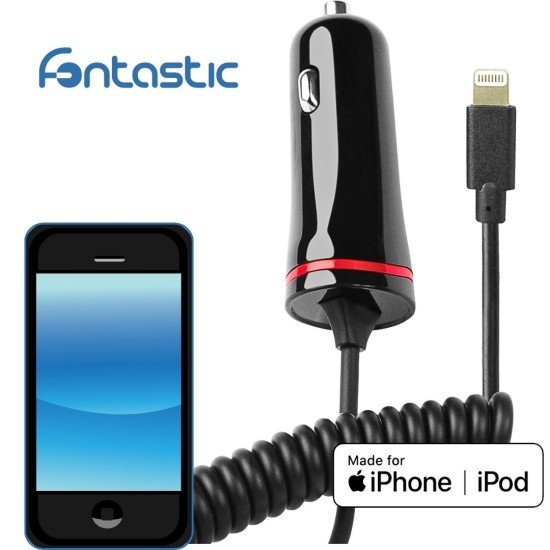 Essential Car Charger Lightning 1A black 