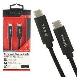 Data Cable Elox USB Type-C > Type-C 2.0 1m Silver Connector Cover Al Cable Nylon Braid Data Cable Elox USB Type-C > Type-C 2.0 1m Silver Connector Cover Al Cable Nylon Braid