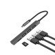 4-in-1 Multi-Port Slim USB Type-C Hub, grey 3 x USB-A 2.0, MIcroSD Slot, Plug & Play 4-in-1 Multi-Port Slim USB Type-C Hub, grey 3 x USB-A 2.0, MIcroSD Slot, Plug & Play