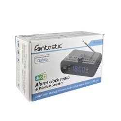 DAB+/FM Radiowecker und Drahtloser Lautsprecher sw Großes Display, Senderspeicher, eingebauter Akku DAB+/FM Radiowecker und Drahtloser Lautsprecher sw Großes Display, Senderspeicher, eingebauter Akku