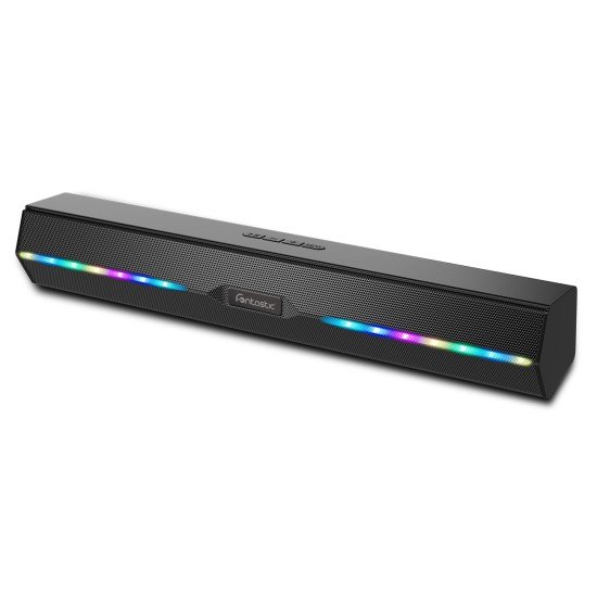 Soundbar "Juna" with impressive sound , black 2 x 5W, TWS, FM, AUX In, RGB LED, Kartenleser