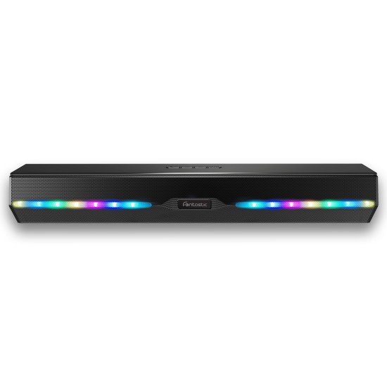 Soundbar "Juna" with impressive sound , black 2 x 5W, TWS, FM, AUX In, RGB LED, Kartenleser