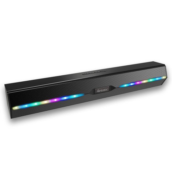 Soundbar "Juna" with impressive sound , black 2 x 5W, TWS, FM, AUX In, RGB LED, Kartenleser