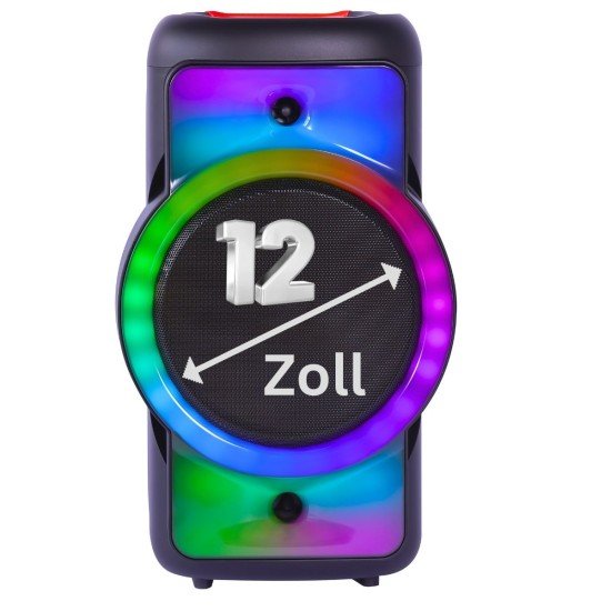 Fontastic Party Speaker with Trolley, 400 Watt Microphone, Remote Control, Light Show &ldquo;Rokka"