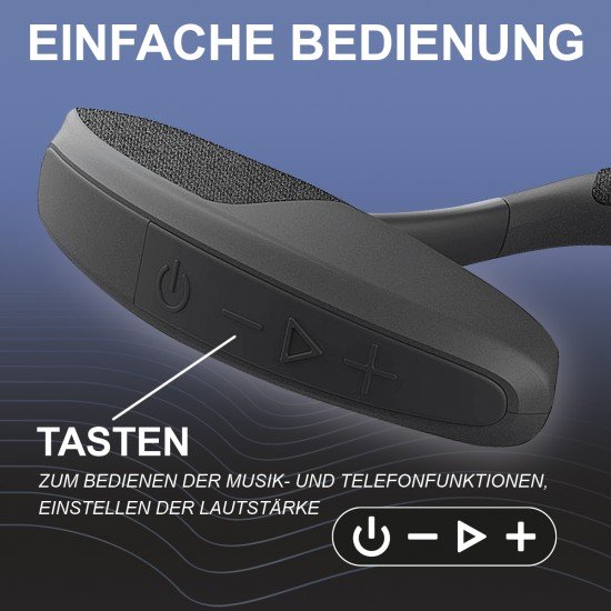 Wireless Neckband Speaker, 3D Stereo Sound, black Ergonomic Design, MicroSD Card Slot, Handsfree