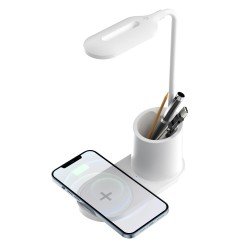 Schreibtischlampe mit Induktivlader & Stiftehalter 3 Beleuchtungsmodi Touch Steuerung10Watt Koral ws Schreibtischlampe mit Induktivlader & Stiftehalter 3 Beleuchtungsmodi Touch Steuerung10Watt Koral ws