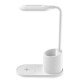 Desk lamp with wireless charger, pen holder LED 3 lighting modes, touch control, 10watt white