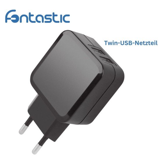 Essential AC charger Duo 2x USB 2.4A black Essential AC charger Duo 2x USB 2.4A black