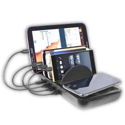 All-in-One 50 Watt 4-Port Ladestation Casa+ sw Quick Charge 3.0, mit abnehmbaren Wireless-Lader All-in-One 50 Watt 4-Port Ladestation Casa+ sw Quick Charge 3.0, mit abnehmbaren Wireless-Lader