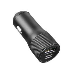 Kfz-Ladeadapter Dual Port Alo 30Watt grau Typ-C Power Delivery + USB-A 5V/2.4A Kfz-Ladeadapter Dual Port Alo 30Watt grau Typ-C Power Delivery + USB-A 5V/2.4A