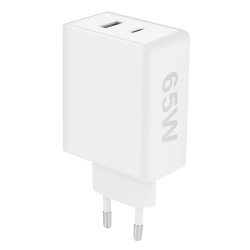 AC Charger GaNto Type-C PD Duo + USB-A GaN 65Watt Power Delivery, max 3.25A, white AC Charger GaNto Type-C PD Duo + USB-A GaN 65Watt Power Delivery, max 3.25A, white