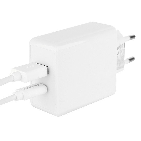 AC Charger GaNto Type-C PD Duo + USB-A GaN 65Watt Power Delivery, max 3.25A, white