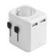 World Adapter USB Ports US/UK/AUS 100 Countries 10A Fuse Power: 250V/2500W, Schuko / Euro plug