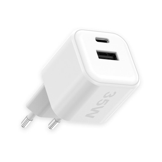 AC Charger MINI GaNto 35W Type-C PD + USB-A white Ultra-compact, PPS, TÜV / GS certificate white