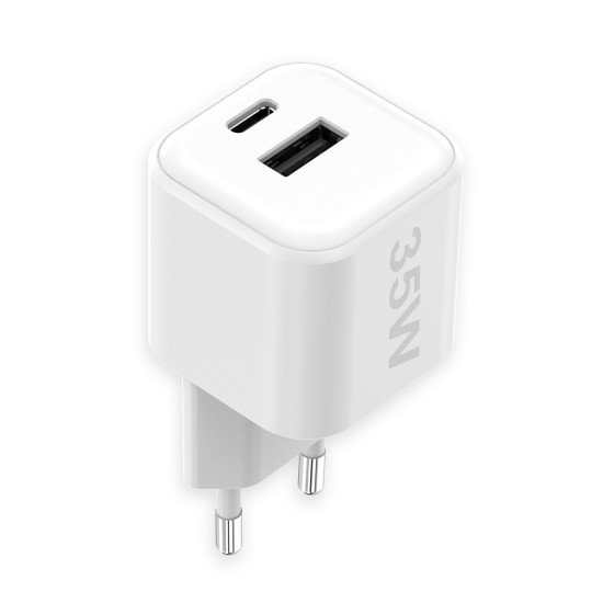 AC Charger MINI GaNto 35W Type-C PD + USB-A white Ultra-compact, PPS, TÜV / GS certificate white