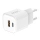 AC Charger MINI GaNto 20W Type-C PD + USB-A FC Ultra-compact, intelligent charging PPS, white