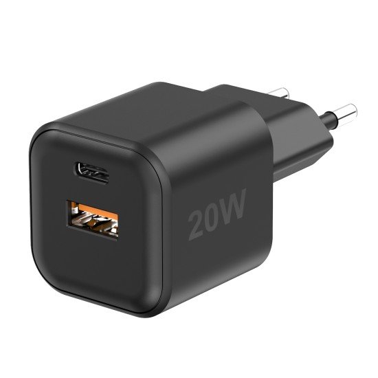 AC Charger MINI GaNto 20W Type-C PD + USB-A FC Ultra-compact, intelligent charging PPS black