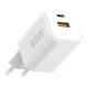 AC Charger MINI GaNto 65W Type-C PD + USB-A FC Ultra-compact, intelligent charging PPS, white