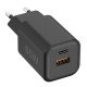 AC Charger MINI GaNto 65W Type-C PD + USB-A FC Ultra-compact, intelligent charging PPS, black