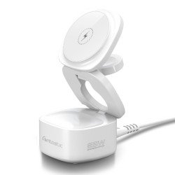 Induktive Ladestation "Qumag" GaN Technologie 65W Kompaktes Design, All-In-One, FC, PD, PPS, weiß Induktive Ladestation "Qumag" GaN Technologie 65W Kompaktes Design, All-In-One, FC, PD, PPS, weiß