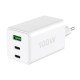 Fontastic AC Charger GAN 100W, 2 x Type-C + USB-A Power Delivery, Fast Charge, "Zona", white