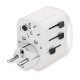 Fontastic World Adapter “Terra” US/UK/AUS/CN/EURO 10A Fuse, Power: 250V/2300W, USB-A+C, Schuko, whit