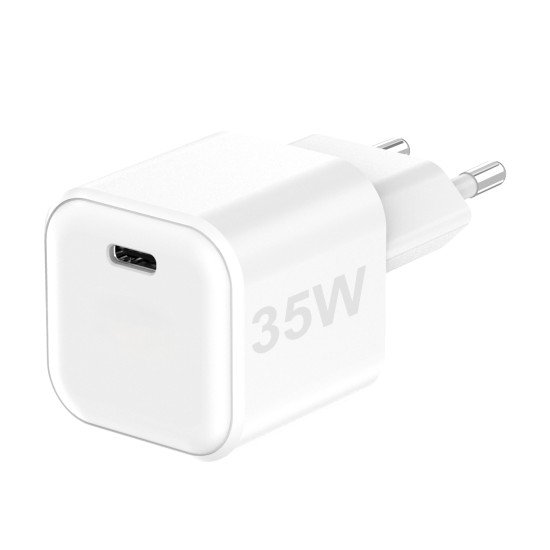 AC Charger MINI GaNto 35W single Type-C PD Compact intelligent charging high efficiency white