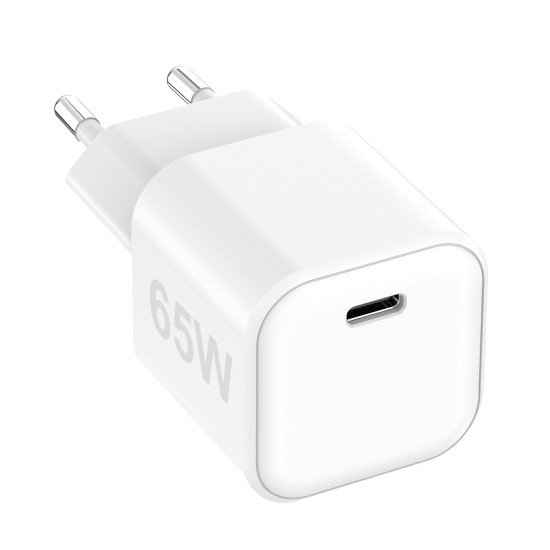 AC Charger MINI GaNto 65W single Type-C PD PPS Compact High Efficiency TÜV-GS certificate white