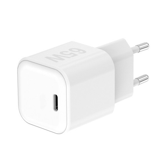 AC Charger MINI GaNto 65W single Type-C PD PPS Compact High Efficiency TÜV-GS certificate white