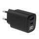 Fontastic AC Charger GAN 30W with Display, black Typ-C + USB-A PD, FC, Power Output Display “Ecran“