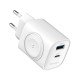 Fontastic 2in1 - Travel & iWatch wireless Charger GaN 22W, USB Typ-C + USB-A, PD, FC, “WiGan“, white