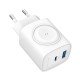 Fontastic 2in1 - Travel & iWatch wireless Charger GaN 22W, USB Typ-C + USB-A, PD, FC, “WiGan“, white
