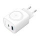 Fontastic 2in1 - Travel & iWatch wireless Charger GaN 22W, USB Typ-C + USB-A, PD, FC, “WiGan“, white