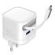 Fontastic 35W GaN Charger with retractable cable Type-C + A Ports, Cable Type-C PD FC “Zap" white