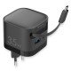 Fontastic 35W GaN Charger with retractable cable Type-C + A Ports, Cable Type-C PD FC “Zap" black