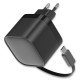 Fontastic 35W GaN Charger with retractable cable Type-C + A Ports, Cable Type-C PD FC “Zap" black