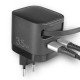 Fontastic 35W GaN Charger with retractable cable Type-C + A Ports, Cable Type-C PD FC “Zap" black