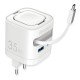 Fontastic 35W GaN Charger with retractable cable iWatch Wireless Charger C+A Port PD FC “Zap" white
