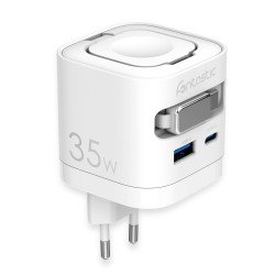 Fontastic 35W GaN Netzteil mit einziehbarem Kabel iWatch Kabelloses Laden C+A Ports PD FC “QiZap" ws Fontastic 35W GaN Netzteil mit einziehbarem Kabel iWatch Kabelloses Laden C+A Ports PD FC “QiZap" ws