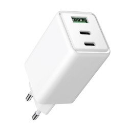 Fontastic Netzteil GAN 65W, 2 x Typ-C + USB-A ws Power Delivery, Fast Charge, Ladesteuerung, “Zono” Fontastic Netzteil GAN 65W, 2 x Typ-C + USB-A ws Power Delivery, Fast Charge, Ladesteuerung, “Zono”