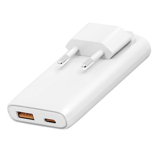 Fontastic 65W Compact AC Charger w/ Foldable Plug Dual-port USB C + A, Power Delivery &ldquo;Fold65&rdquo; white