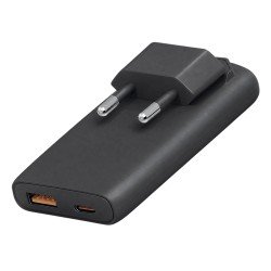 Fontastic 65W Compact AC Charger w/ Foldable Plug Dual-port USB C + A, Power Delivery &ldquo;Fold65&rdquo; black