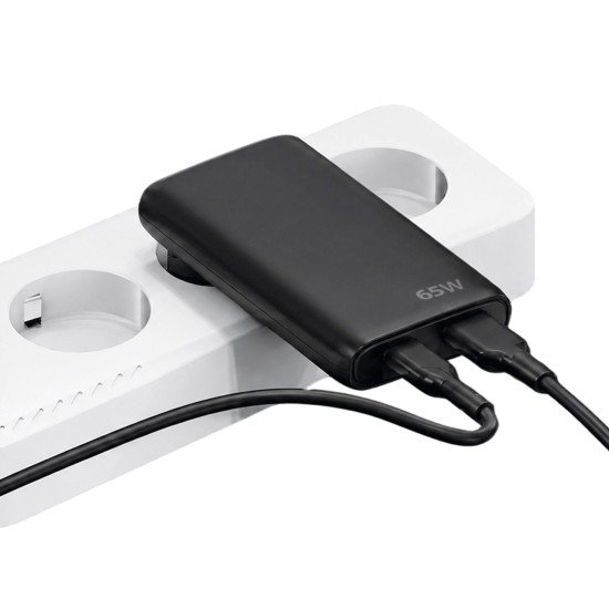 Fontastic 65W Compact AC Charger w/ Foldable Plug Dual-port USB C + A, Power Delivery &ldquo;Fold65&rdquo; black