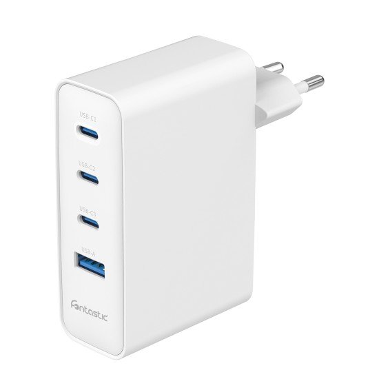 Fontastic GaN 100W Ladeg&auml;ret &bdquo;Volta100&rdquo; wei&szlig; USB 1xA + 3xC Ports PD schnelles effizientes Laden