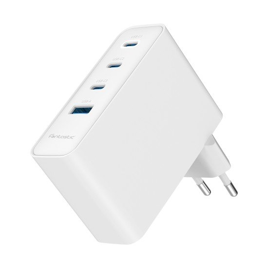 Fontastic GaN 100W Ladeg&auml;ret &bdquo;Volta100&rdquo; wei&szlig; USB 1xA + 3xC Ports PD schnelles effizientes Laden